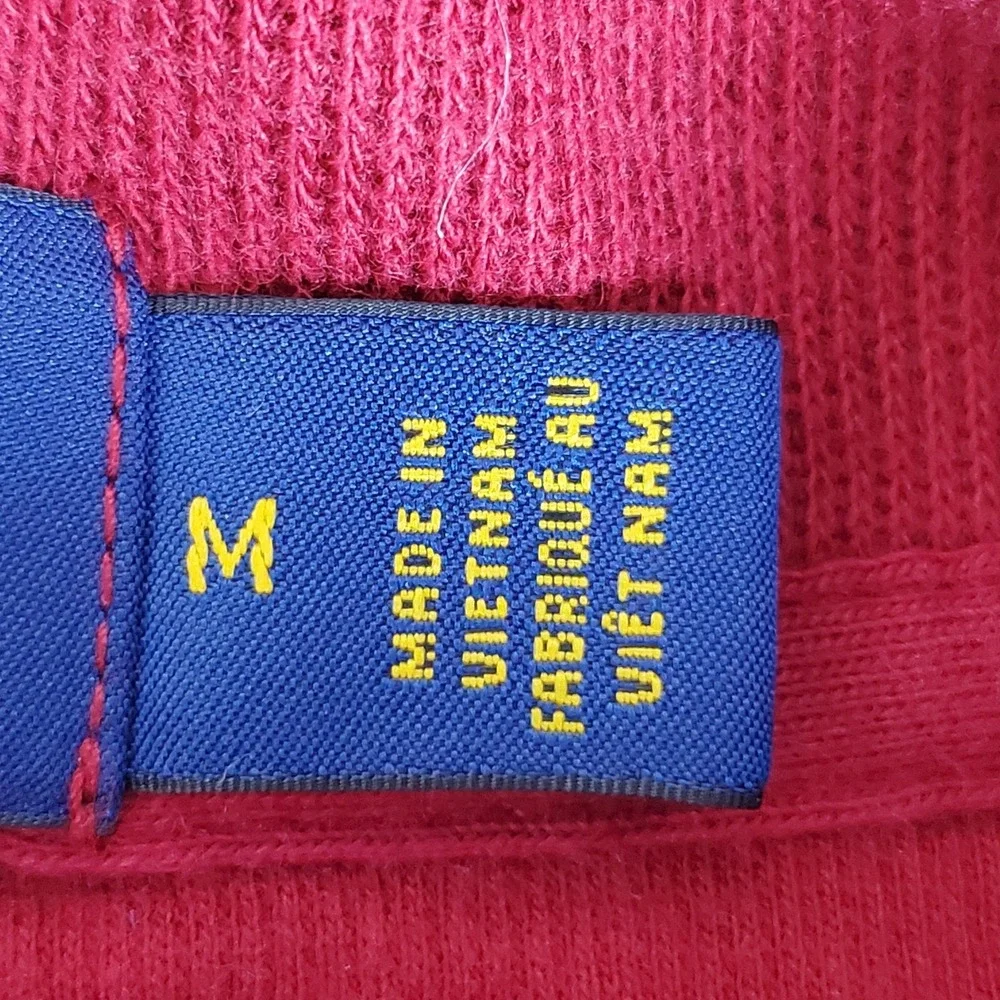 Polo Ralph Lauren Estate Rib Men's Medium Red‎ Knit Pullover 1/4 Zip Long Sleeve